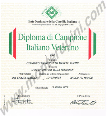 Diploma Campione Veterano